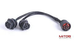 SAE Type 1 J1939 Male to 2 Female 9Pin Port Splitter Y Cable for Freightliner Truck