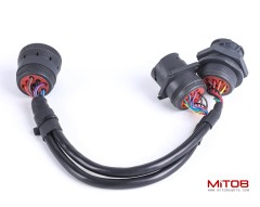 SAE Type 1 J1939 Male to 2 Female 9Pin Port Splitter Y Cable for Freightliner Truck