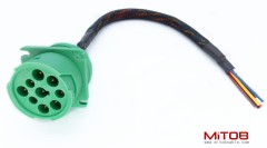 Type 2 Green j1939 Pigtail Cable Female 9Pin to Open end Flange 1ft