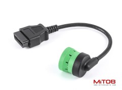 Right Angle 9pin J1939 Male to 16pin OBD2 OBDii Female Port Adapter Cable for Diagnostic Tool & ELD Tracker (J1939 to OBD2 Port)