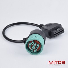 Right angle J1939 9 pin to OBD 16pin cable for Cummins