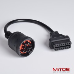 30 CM J1939 9 pin to OBD2 16pin cable for Cummins