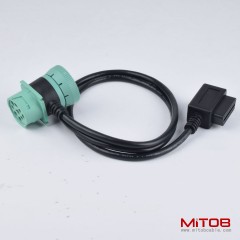1 meter obd 16pin female to J1939 9pin female and J1939 9pin male cable J1939 9Pin cable for truck Cummins engines