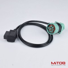 1 meter obd 16pin female to J1939 9pin female and J1939 9pin male cable J1939 9Pin cable for truck Cummins engines