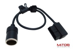 Right Angle Low-Profile OBD2 Male to Cigar Lighter Female Connector Cable Car Constant Power Cable 2ft/60cm
