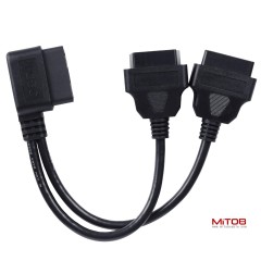 OBD2 16pin 1pcs Male to 2pcs Female Splitter Cable