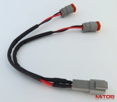 DT 2 Way Connector Plug Waterproof Splitter Wire Harness 1 Male to 2 Female DT 2 Pin 1-2 Splitter Cable 1ft/30cm