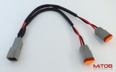 DT 2 Way Connector Plug Waterproof Splitter Wire Harness 1 Male to 2 Female DT 2 Pin 1-2 Splitter Cable 1ft/30cm