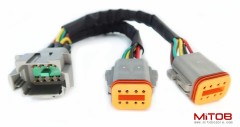 DT 8 Way Splitter Wire Harness 1 Male to 2 Female DT 8 Pin Connector Plug 1-2 Splitter Cable 1ft/30cm