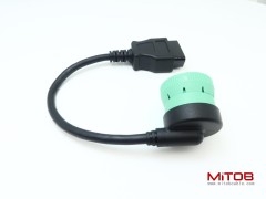 Right Angle Green Type 2 J1939 9pin Male to 16pin OBD2 OBDII Female Port Cable for Freightliner Truck