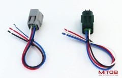1pcs Male and 1pcs Female Connector 4 pin 4-Way Plug for O2 Sensor Pigtail Cable Compatible with Nissan Subaru Infiniti RS04FG