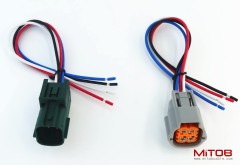1pcs Male and 1pcs Female Connector 4 pin 4-Way Plug for O2 Sensor Pigtail Cable Compatible with Nissan Subaru Infiniti RS04FG