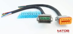 DT 12 Pin Connector Pigtail Cable 12Pin Male and Female 1ft/30cm