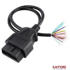 60cm 24" inch, 2ft 16 Pin J1962 OBD2 OBD-II Male Connector to Open Plug Wire, OBD Diagnostic Extension Cable Pigtail
