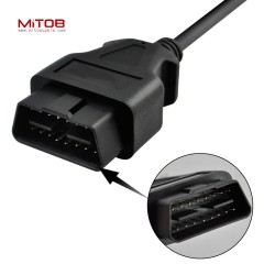 60cm 24" inch, 2ft 16 Pin J1962 OBD2 OBD-II Male Connector to Open Plug Wire, OBD Diagnostic Extension Cable Pigtail