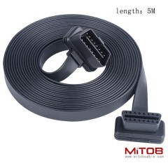 OBD2 male to female flat extension cable, on-board computer 16 pin 16 core extension cable