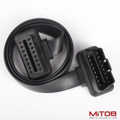 OBD2 male to female flat extension cable, on-board computer 16 pin 16 core extension cable
