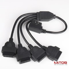 0.5m car OBD2 1 male to 4 female 16 pins and 16 cores cable