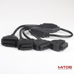 0.5m car OBD2 1 male to 4 female 16 pins and 16 cores cable