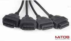 0.5m car OBD2 1 male to 4 female 16 pins and 16 cores cable