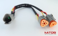 DT 3p Splitter Y Cable Connector Plug Splitter Wire Harness 1 Male to 2 Female DT 3 Pin 1-2 SplitterCable 1ft/30cm