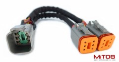 DT 6 Way Connector Plug Splitter Wire Harness 1 Male to 2 Female DT 6 Pin 1-2 SplitterCable 1ft/30cm
