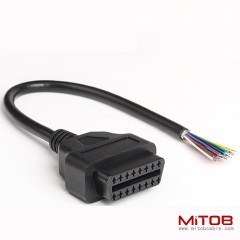 30CM 60CM 1M OBDII 16Pin female to open end cable ELM327 extension wire OBD2 Cable