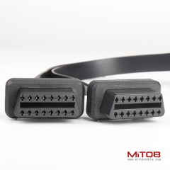 0.3m car OBD2 16 pin 16 core one to two adapter cable straight head OBD one to two flat wire extension cable