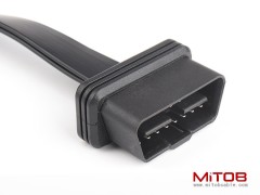 0.3m car OBD2 16 pin 16 core one to two adapter cable straight head OBD one to two flat wire extension cable