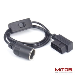 50cm Car OBD to two cigarette lighter cable 60cm 1M OBD to one cigarette lighter cable