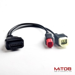 OBD 16pin one to two adapter cable OBDll to 4pin and 6pin motorcycle diagnostic cable