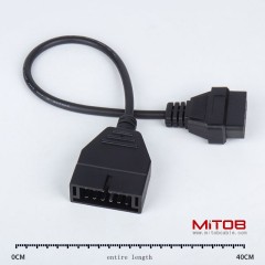 40cm GM 12pin to OBD2 16Pin cable universal 12 pin to 16 pin cable