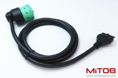 Green 9pin J1939 to 10pin Cable for PT30 ELD Logbook Compliant ECM w/DOT, Compatible with Most Trucks Freighliner & Kenworth, etc