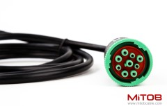 Green Type 2 J1939 Male to Open Pigtail 9pin Cable Truck Diagnostic Scanner Cable