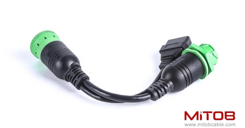 SAE J1939 Type 2 Male to Female to OBD2 Female Port Splitter Cable