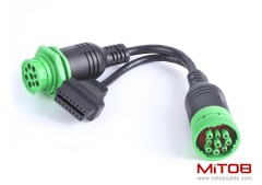 SAE J1939 Type 2 Male to Female to OBD2 Female Port Splitter Cable