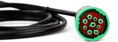 Green Type 2 J1939 Male to Open Pigtail 9pin Cable Truck Diagnostic Scanner Cable 6ft
