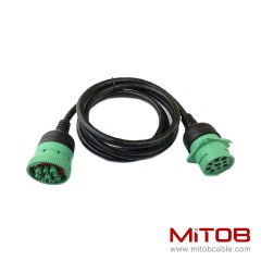 6ft/1.8m J1939 Full 9pin 20AWG Copper Male to Female PVC Extension Cable for Automotive Use for Truck Code Readers
