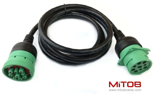 6ft/1.8m J1939 Full 9pin 20AWG Copper Male to Female PVC Extension Cable for Automotive Use for Truck Code Readers