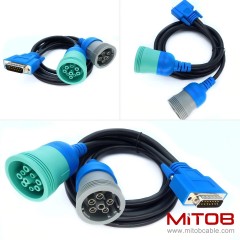 DB15 to 9pin J1939 and 6pin J1708 Splitter Y Cable for USB Link1