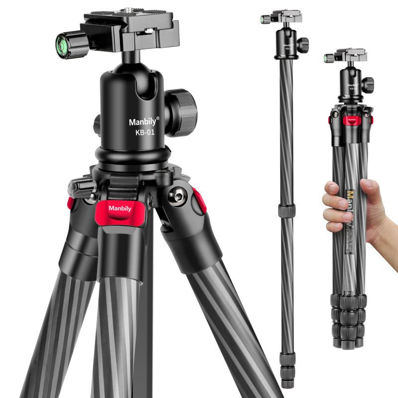 YS-254C Professional Dslr Camera Tripod Stand,Lightweight Travel Carbon Fiber Tripod