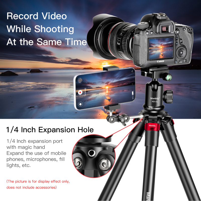 YS-254 Photography Aluminum Travel Tripods Monopod with Ball Head Digital Camera Tripod