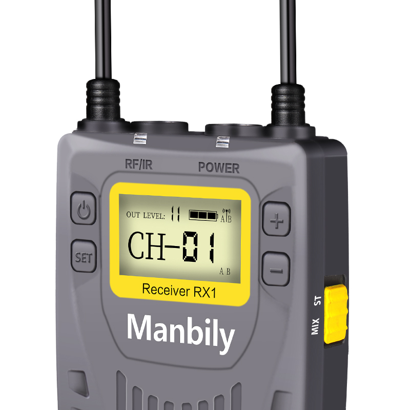 Manbily TX-1 High Sensitive Real-time Monitoring Headset Recording Wireless Microphone Supporting Dslr Camera