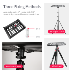 Universal Laptop Notebook Projector Tray Holder Platform Pallet Quick Release 1/4" 3/8" Screw Tripod Stand Mount