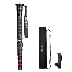 Manbily Camera Monopod Carbon Fiber Portable Compact Lightweight Travel Monopod with Carrying Bag Walking Stick Handle,for DSLR Canon Nikon Sony Video Camcorder,6 Sections up to 6