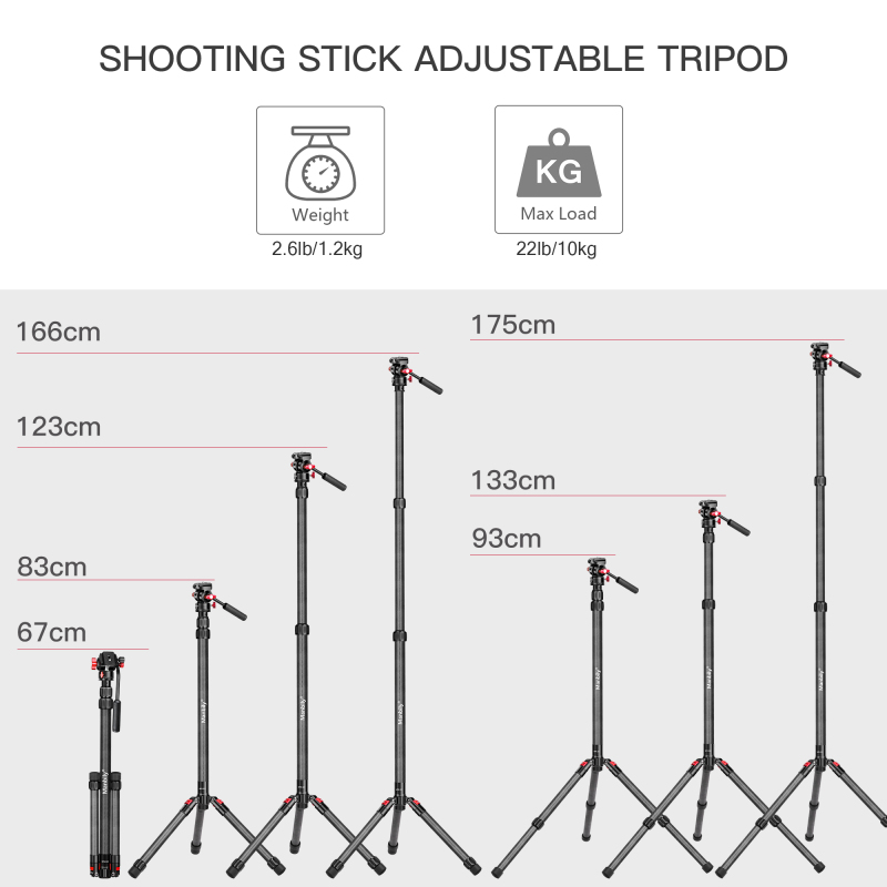 Professional video photo camera monopod stand with Fluid Video head