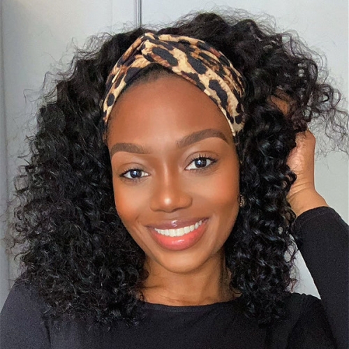 14INCHES DEEP WAVE AFFORDABLE HEADBAND WIG