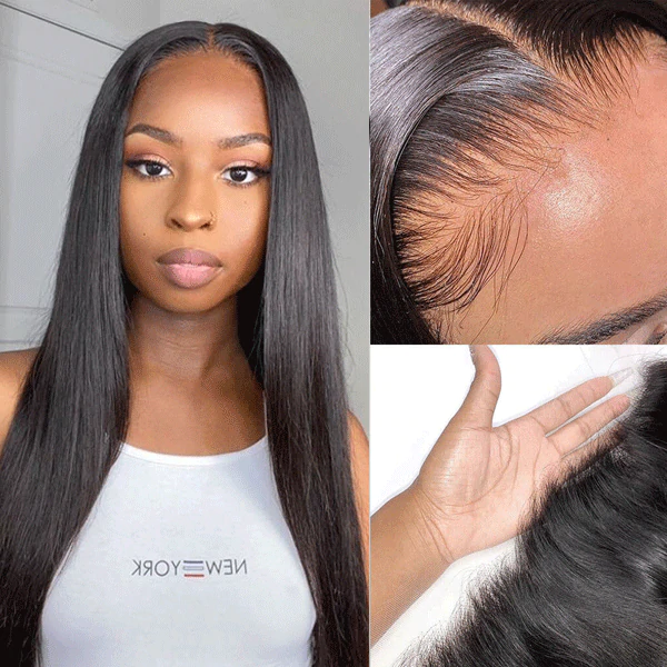 SILKY STRAIGHT 5X5 UNDETECTABLE INVISIBLE LACE GLUELESS CLOSURE LACE WIG | REAL HD LACE
