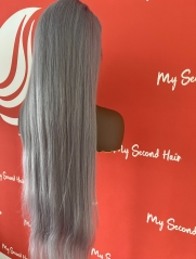 30” 200% Density Silver 13*4 Lace Front Wig