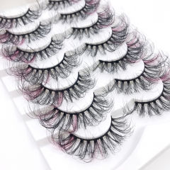 10 Pairs Colored Mink Lashes Fluffy Soft Natural Thick Long Silk False Eyelashes Reusable Makeup Tools